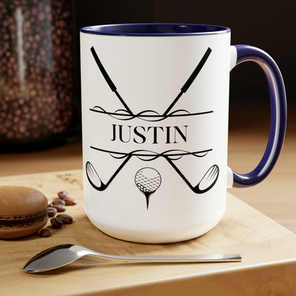 Custom Golf Coffee Mug, Customized Golf Coffee Cup, Personalized Golf Cup, Ceramic Mug for Golfer, Golf Gift for Men, Golf Christmas Gift