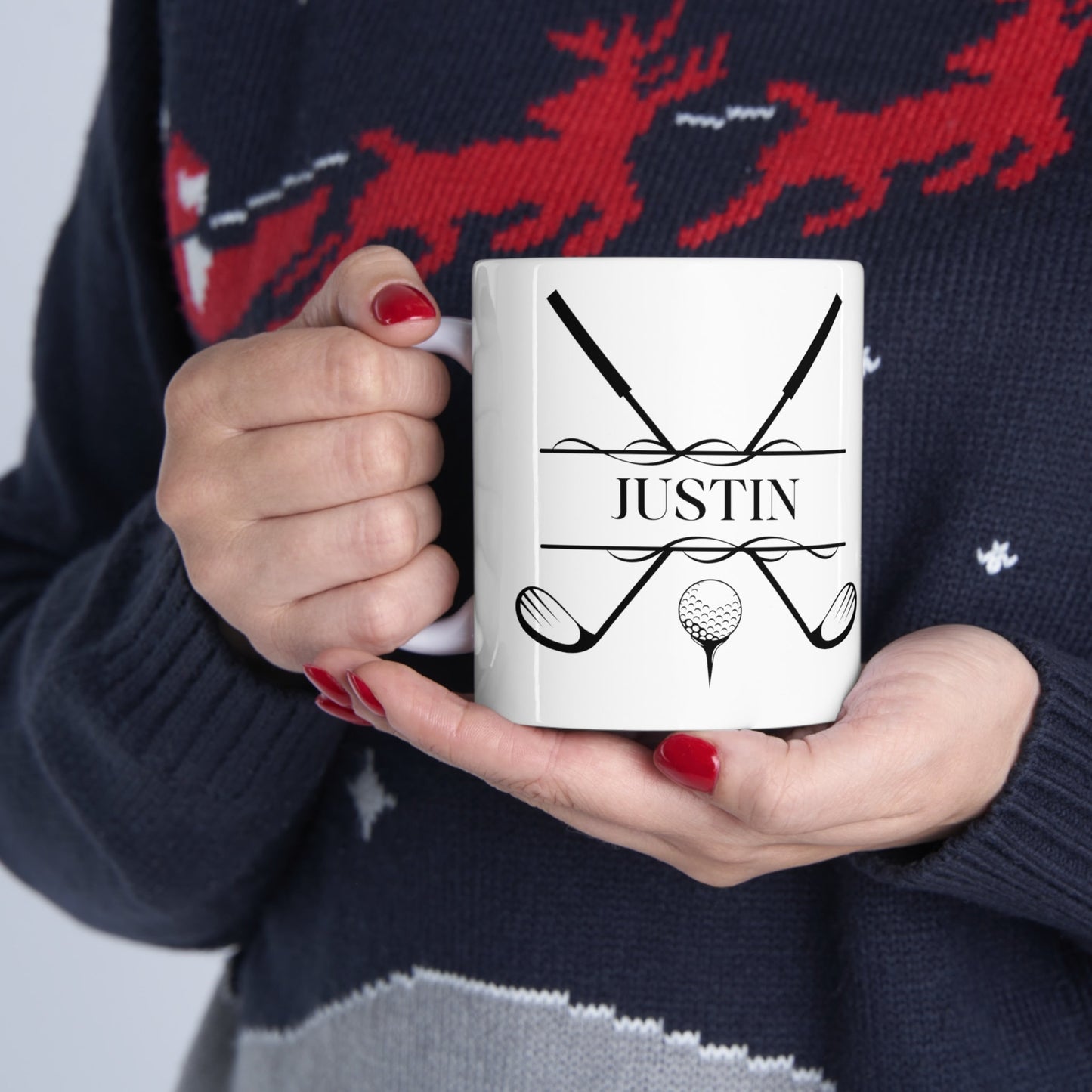 Custom Golf Coffee Mug, Customized Golf Coffee Cup, Personalized Golf Cup, Ceramic Mug for Golfer, Golf Gift for Men, Golf Christmas Gift