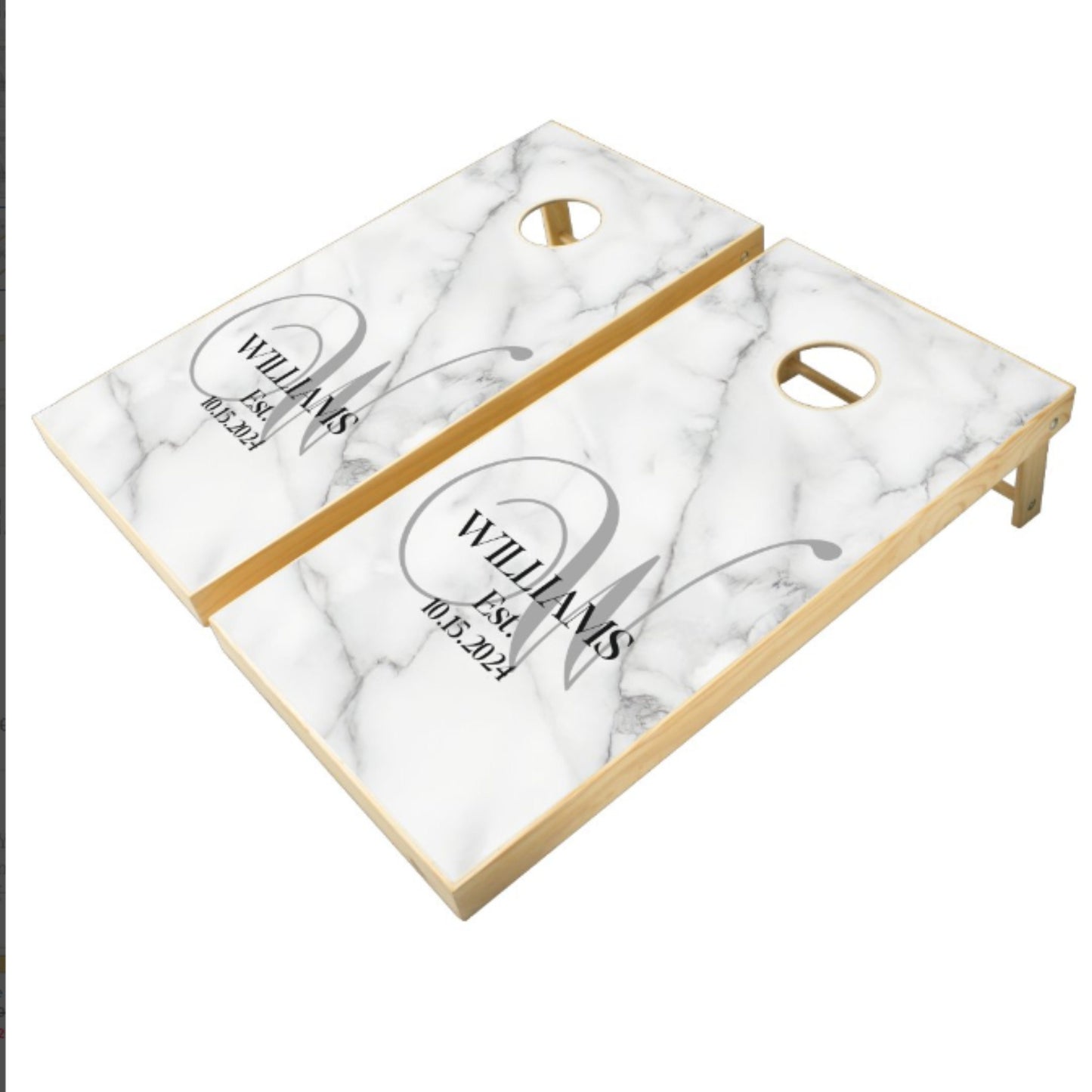 Custom Wedding Cornhole Boards, Personalized Monogram Corn Hole Game with Bags Included, Wedding Gift, 8 Bags Included, Corn Toss Game Gift