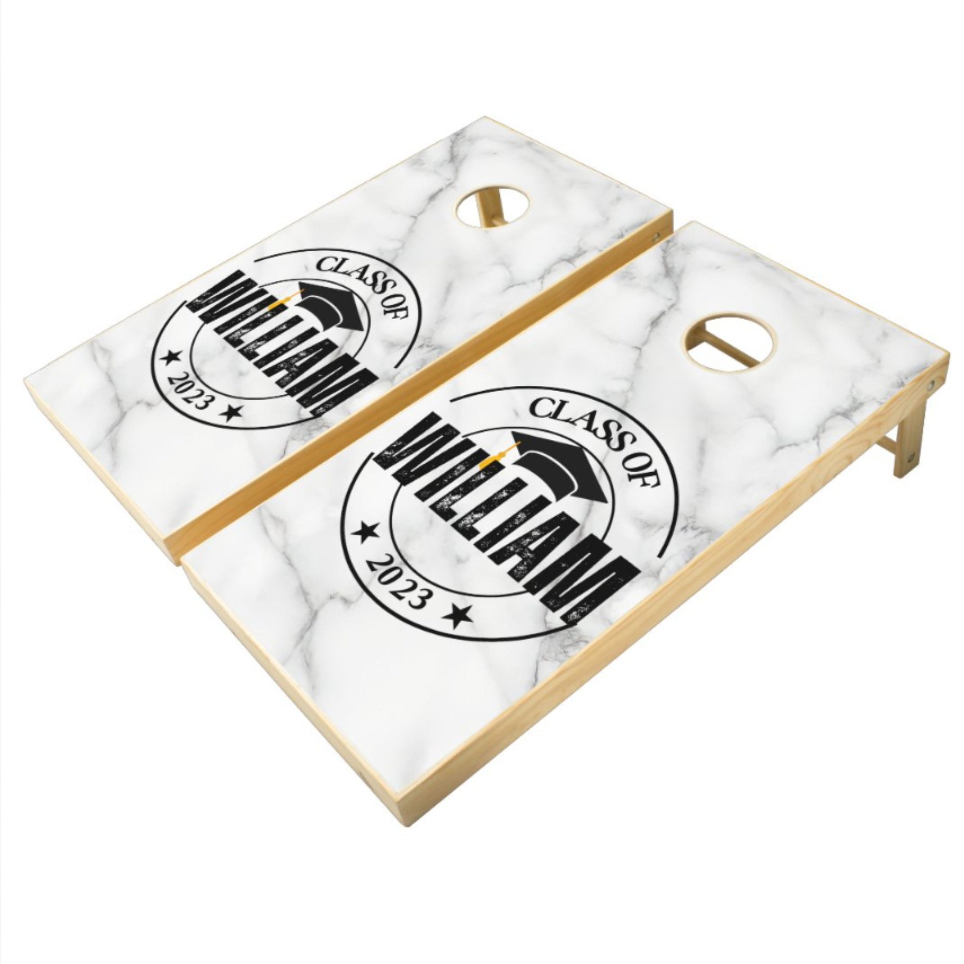 Custom Graduation Cornhole Boards, Personalized Monogram Corn Hole Game with Bags Included, Grad Gift, 8 Bags Included, Corn Toss Game Gift