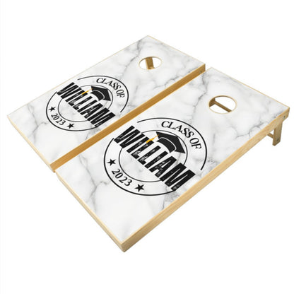 Custom Graduation Cornhole Boards, Personalized Monogram Corn Hole Game with Bags Included, Grad Gift, 8 Bags Included, Corn Toss Game Gift