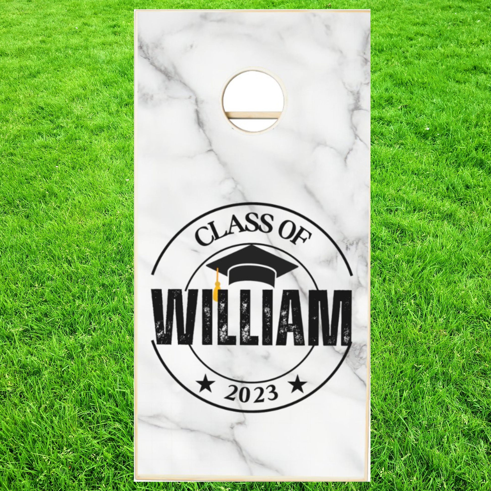 Custom Graduation Cornhole Boards, Personalized Monogram Corn Hole Game with Bags Included, Grad Gift, 8 Bags Included, Corn Toss Game Gift