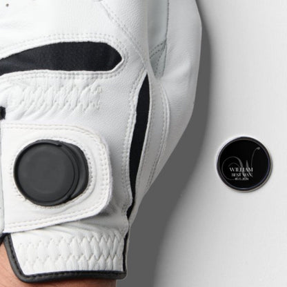 Custom Golf Glove with Monogram Ball Marker, Personalized Golf Gift, Mens Golf Gift, Gift for Best Man, Groomsman Proposal, Gift for Wedding
