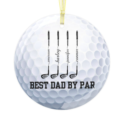 Custom Golf Ball Christmas Ornament, Glass Xmas Ornament for Golfer, Personalized Gift for Golf Lover, Gift for Husband, Gift for Dad