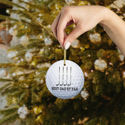 Custom Golf Ball Christmas Ornament, Glass Xmas Ornament for Golfer, Personalized Gift for Golf Lover, Gift for Husband, Gift for Dad