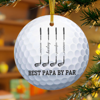 Custom Golf Ball Christmas Ornament, Glass Xmas Ornament for Golfer, Personalized Gift for Golf Lover, Gift for Husband, Gift for Papa