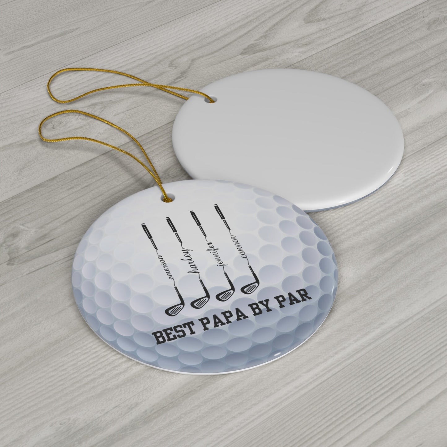 Custom Golf Ball Christmas Ornament, Ceramic Xmas Ornament for Golfer, Personalized Gift for Golf Lover, Perfect Gift for Papa, Gift for Dad
