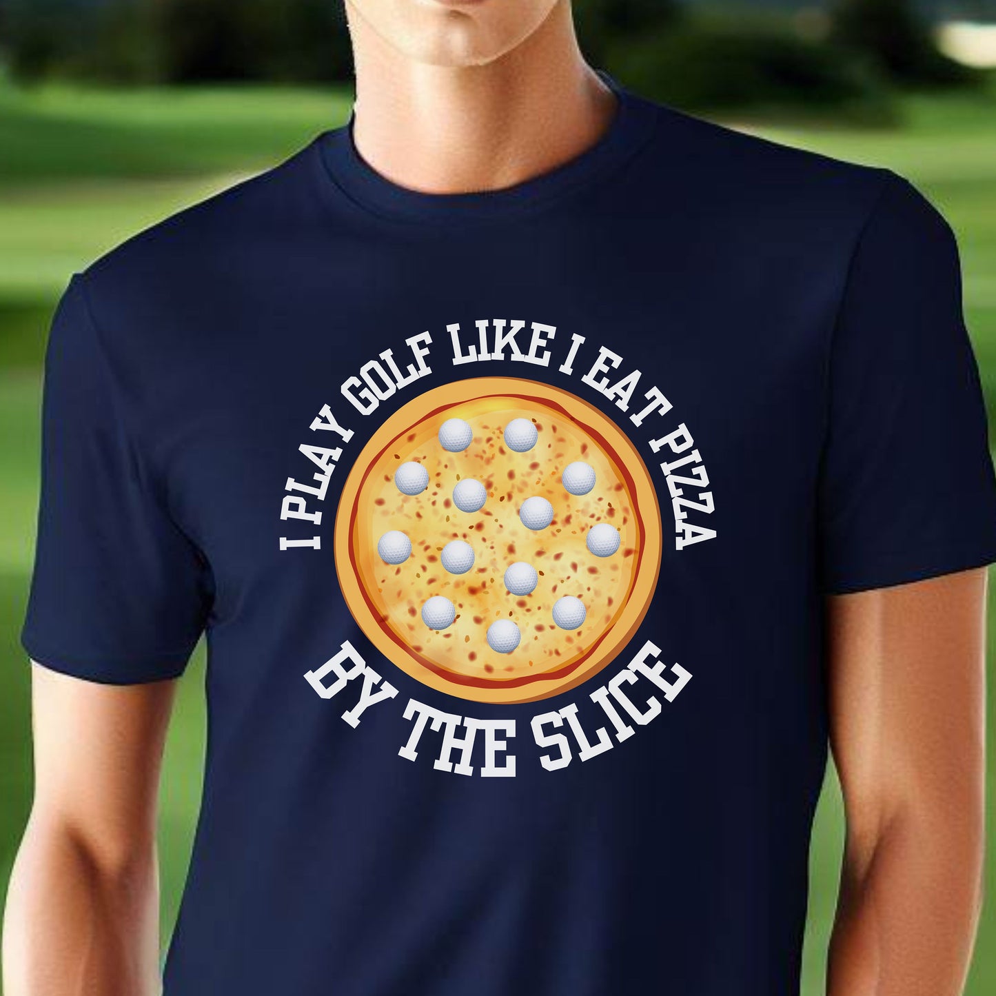 Funny Pizza Golf Shirt, T-Shirt for Golf Lover, Pizza and Golf Shirt, Gift for Dad, Gift for Father, Gift for Golfer, Golfer Christmas Gift