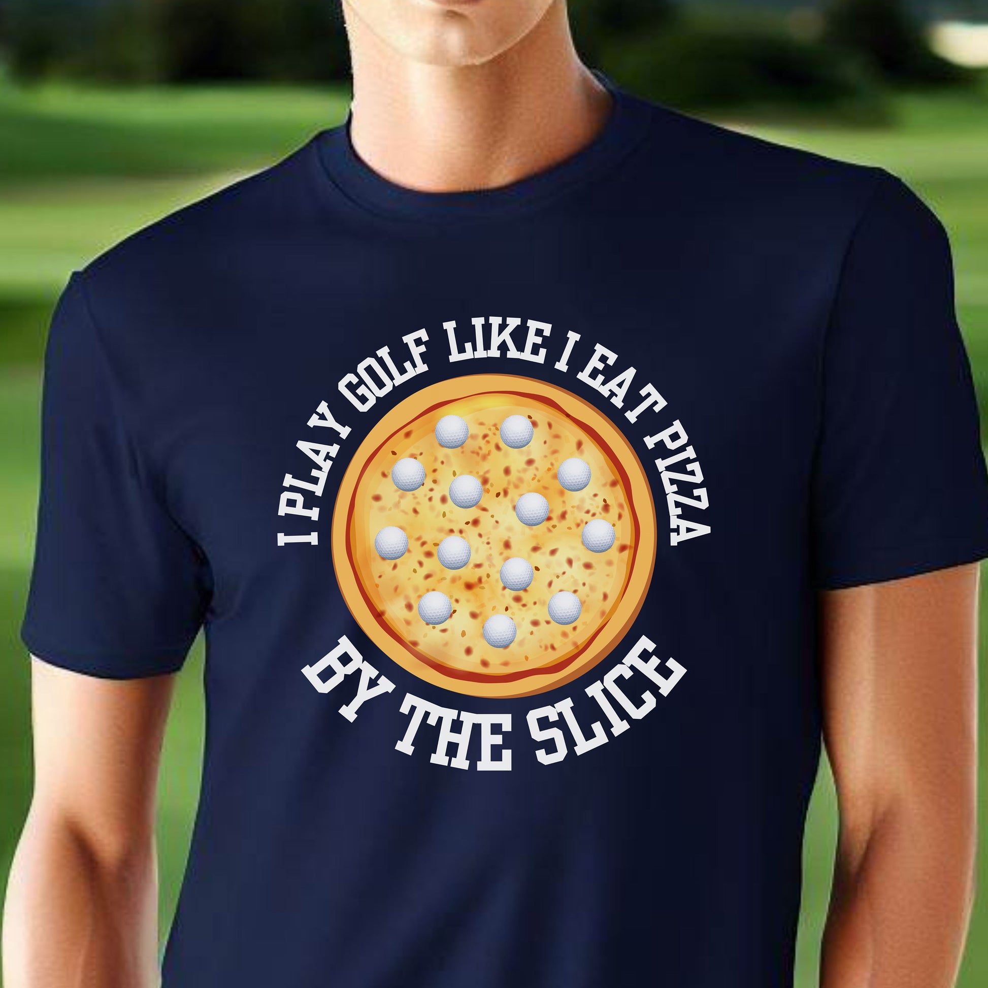 Funny Pizza Golf Shirt, T-Shirt for Golf Lover, Pizza and Golf Shirt, Gift for Dad, Gift for Father, Gift for Golfer, Golfer Christmas Gift