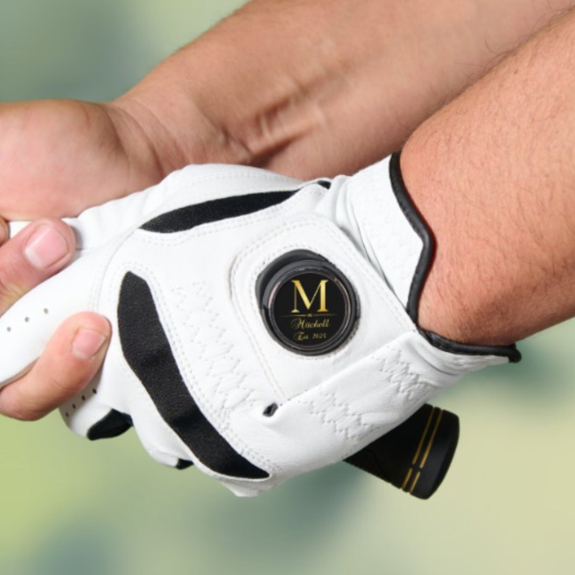 Custom Golf Glove with Monogram Ball Marker, Personalized Golf Gift, Mens Golf Gift, Gift for Best Man, Groomsman Proposal, Gift for Wedding