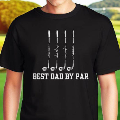 a man wearing a t - shirt that says best dad by par
