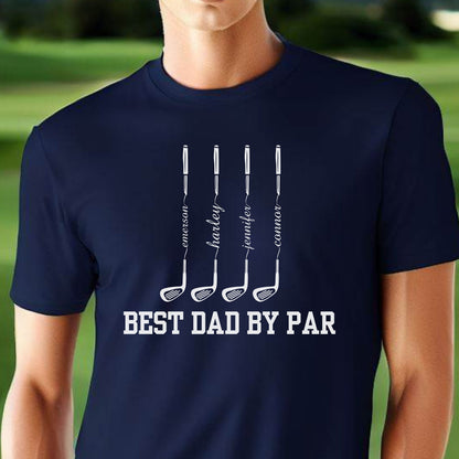 a man wearing a t - shirt that says best dad by par