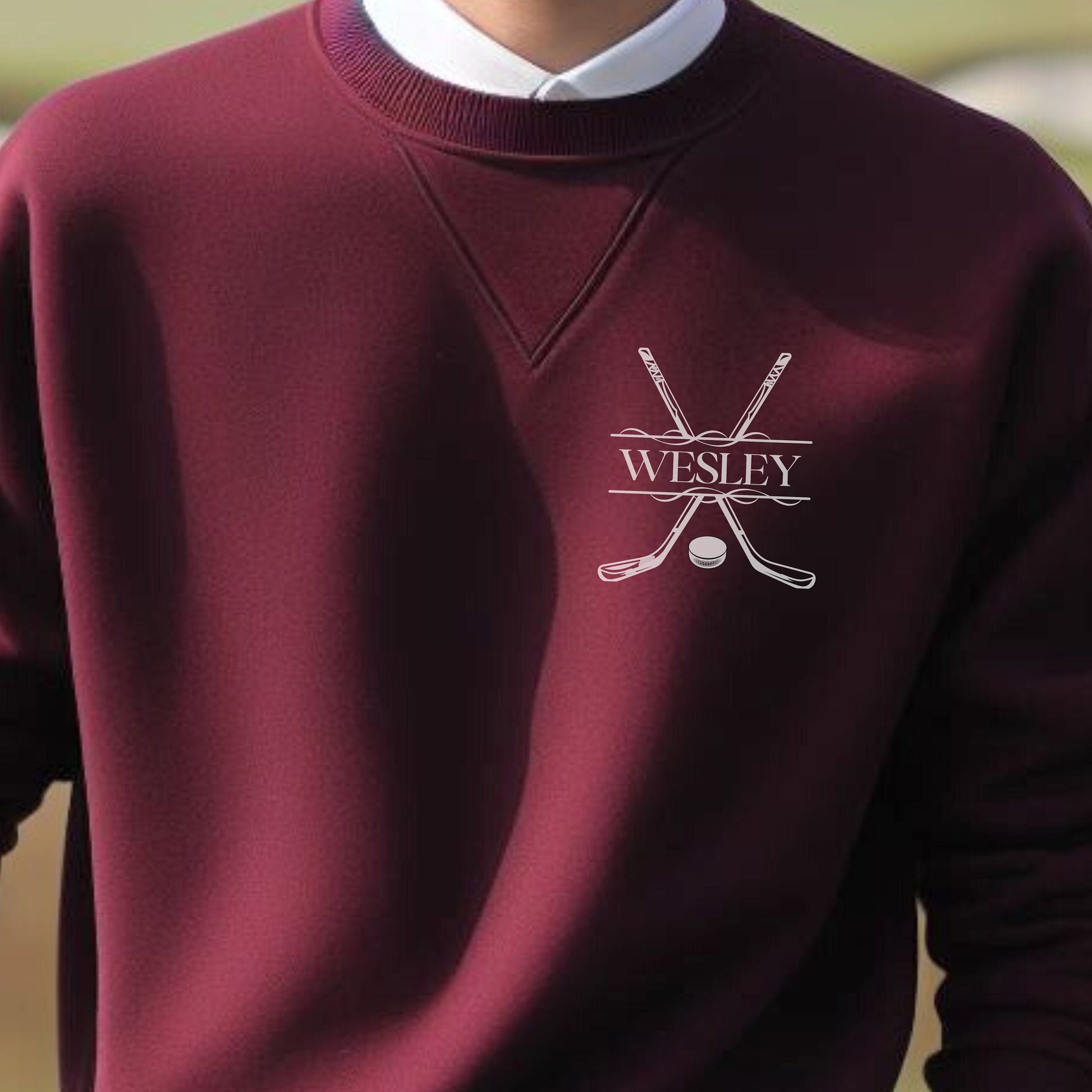 Custom Hockey Sweatshirt, Personalized Hockey Sweater, Sport Pullover Sweatshirt, Hockey Gift for Men, Gift for Dad, Great Gift for Husband