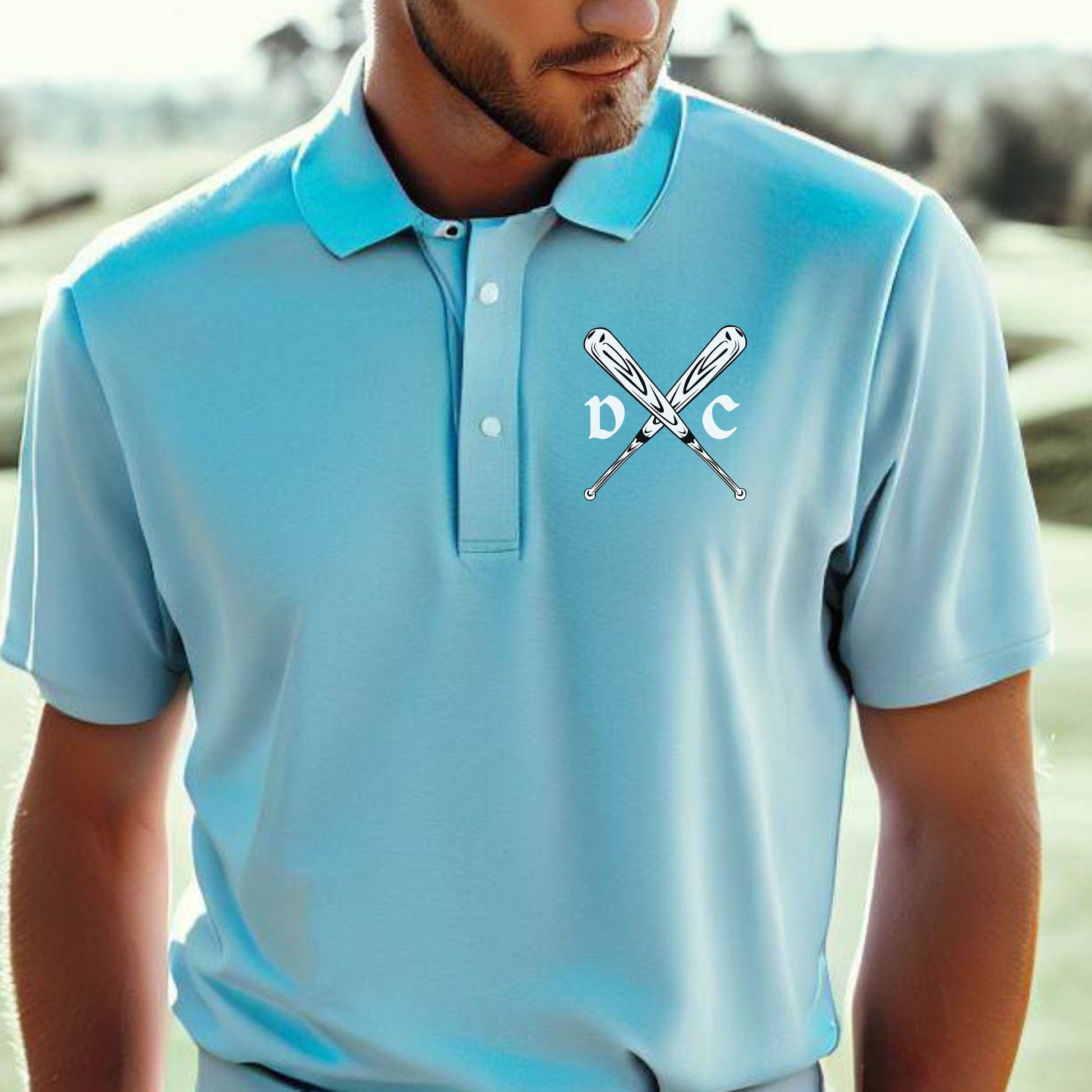 Custom Monogrammed Baseball Polo, Personalized Baseball Polo, Customized Polo for Baseball Player, Gift for Dad, Father, Hockey Gift for Men