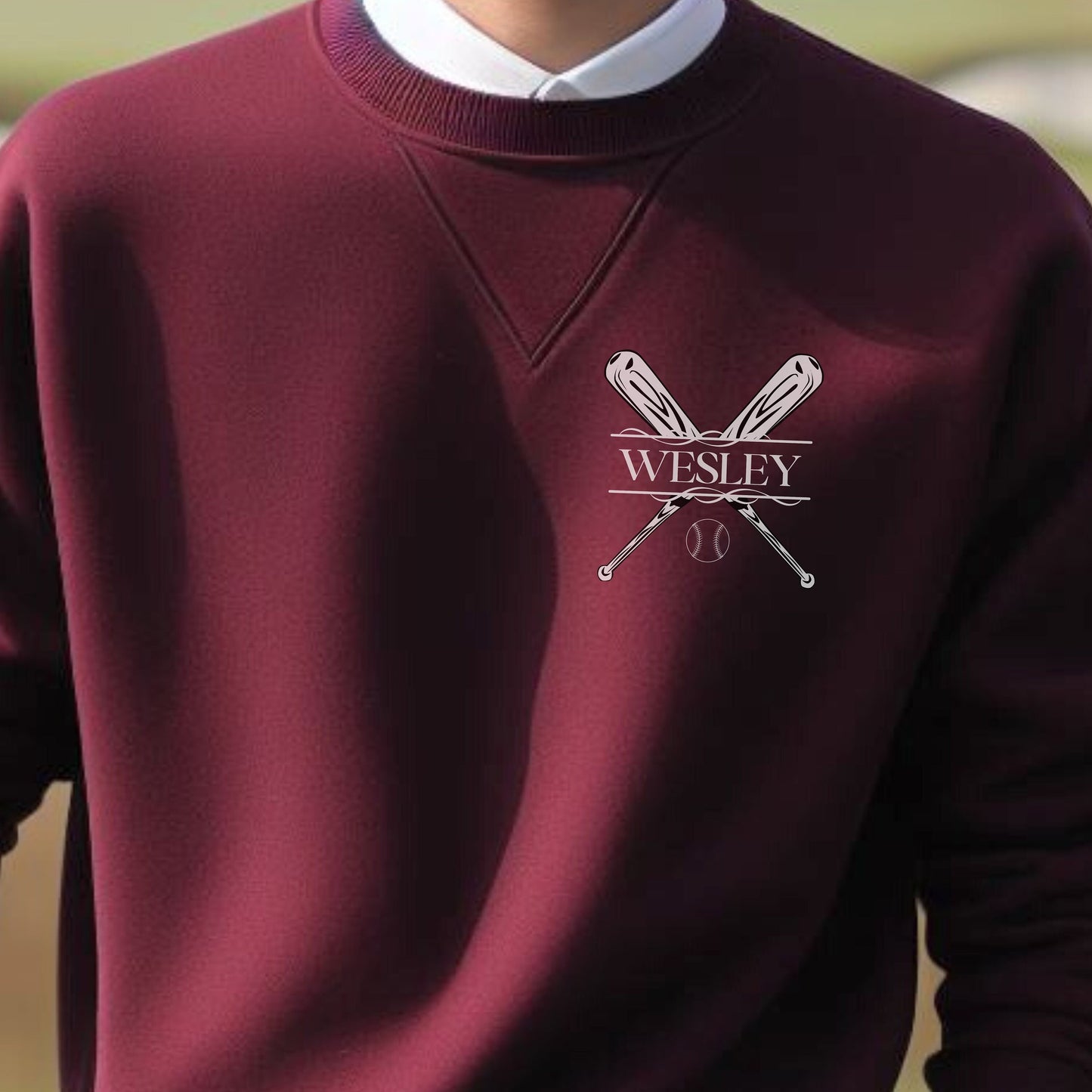 Custom Baseball Sweatshirt, Personalized Baseball Sweater, Sport Pullover Sweatshirt, Baseball Gift for Men, Gift for Dad, Gift for Husband