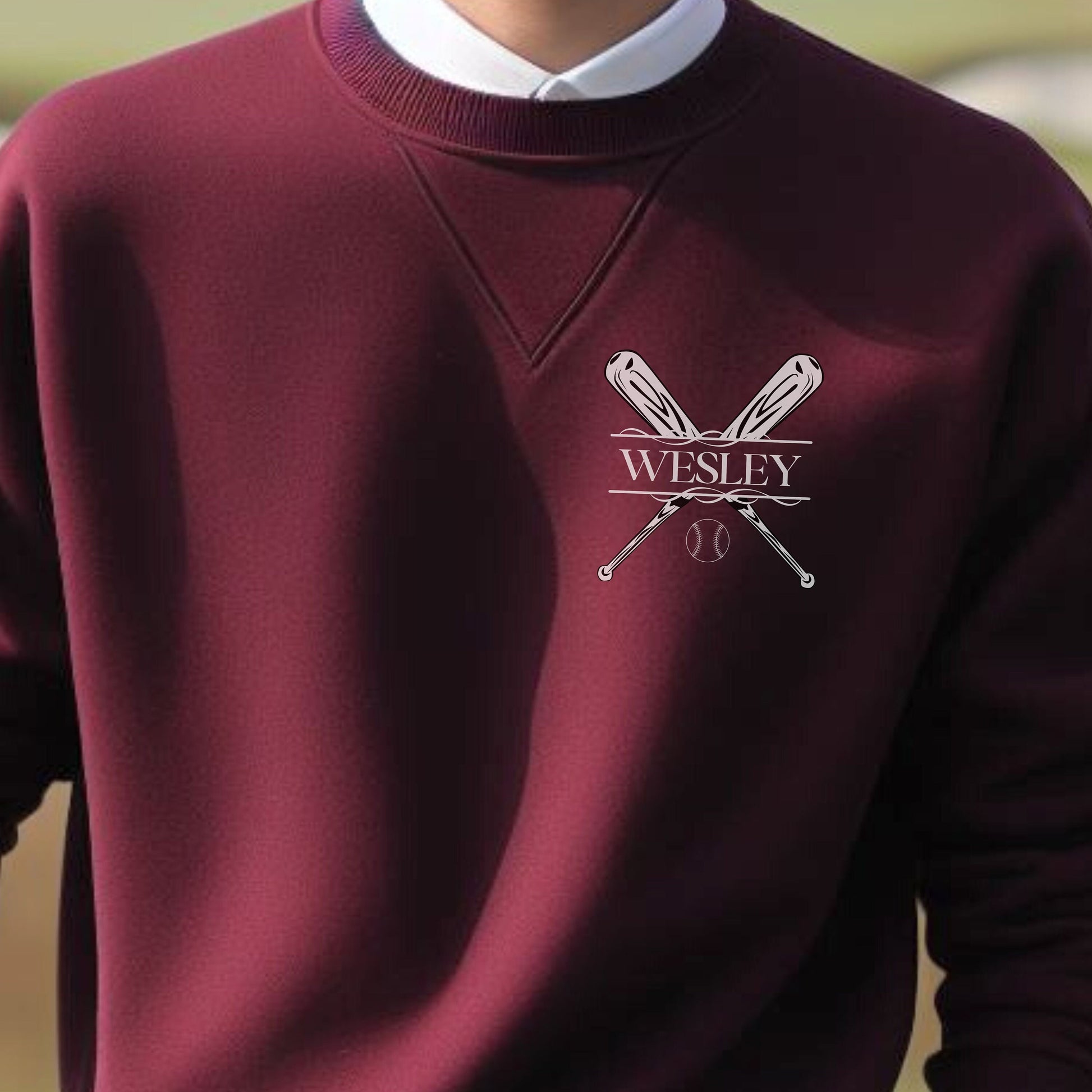 Custom Baseball Sweatshirt, Personalized Baseball Sweater, Sport Pullover Sweatshirt, Baseball Gift for Men, Gift for Dad, Gift for Husband