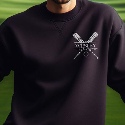 Custom Baseball Sweatshirt, Personalized Baseball Sweater, Sport Pullover Sweatshirt, Baseball Gift for Men, Gift for Dad, Gift for Husband