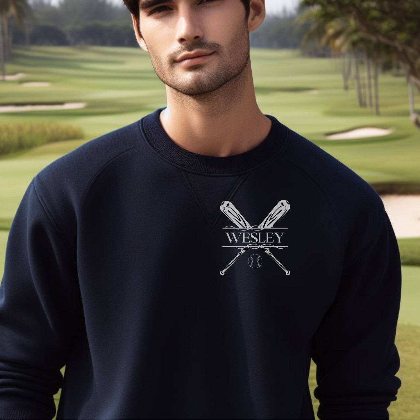 Custom Baseball Sweatshirt, Personalized Baseball Sweater, Sport Pullover Sweatshirt, Baseball Gift for Men, Gift for Dad, Gift for Husband
