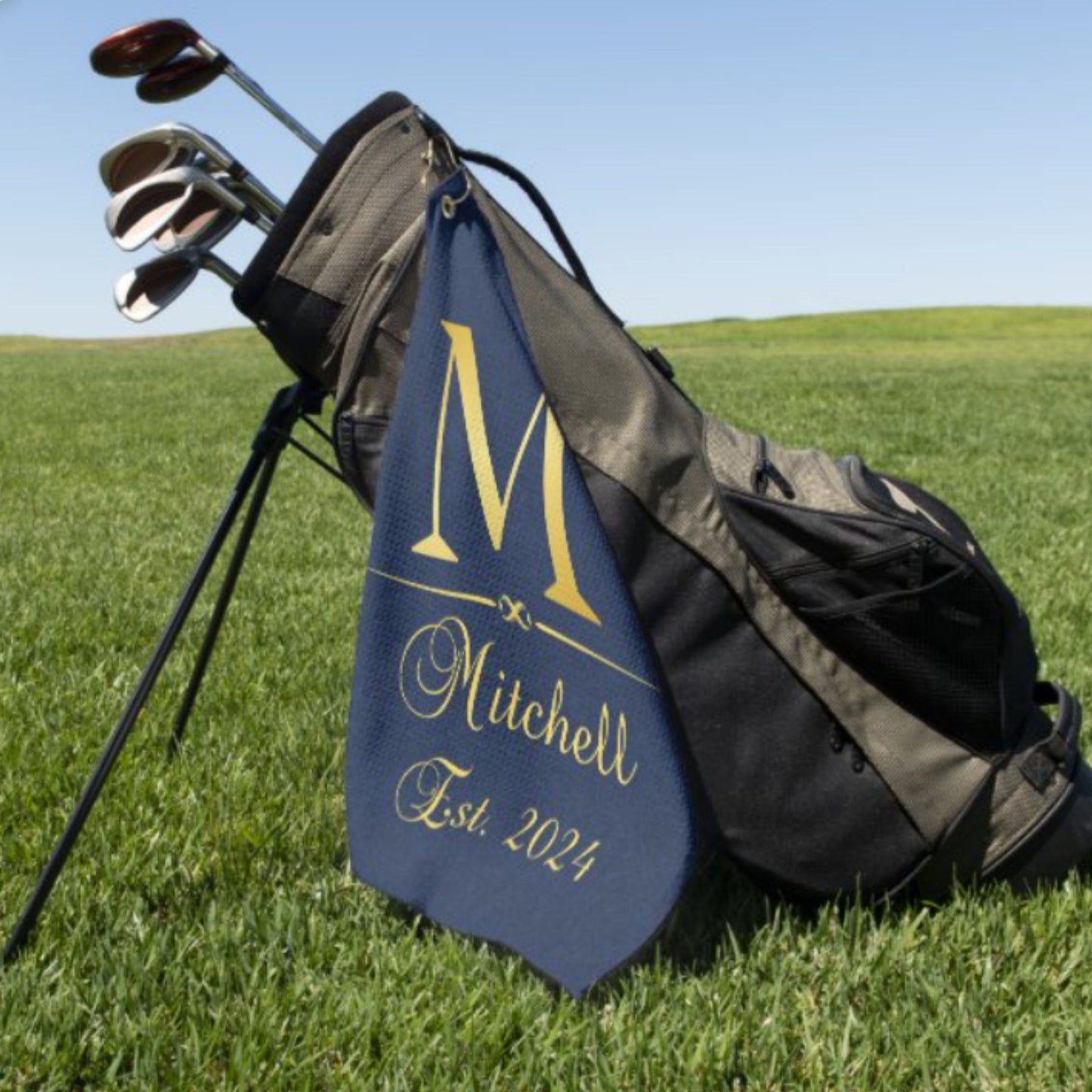 Custom Golf Towel, Golf Bag Towel, Personalized Golf Towel, Golfer Gift, Great Gift for Dad, Wedding Gift, Groomsman Gift, Golf Gift for Men