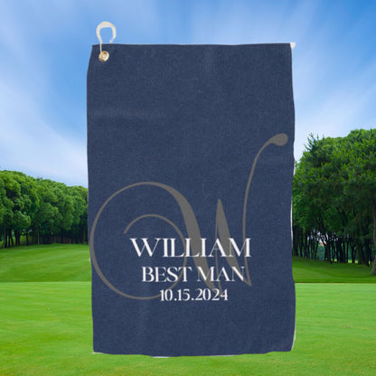 Custom Golf Towel, Golf Bag Towel, Personalized Golf Towel, Golfer Gift, Great Gift for Dad, Wedding Gift, Groomsman Gift, Golf Gift for Men