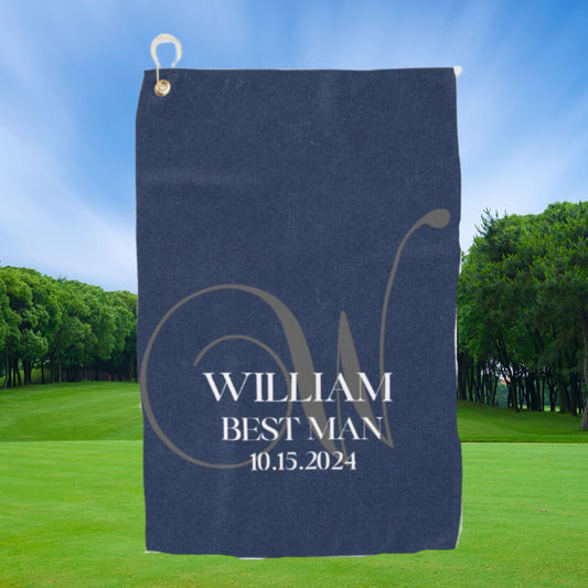 Custom Golf Towel, Golf Bag Towel, Personalized Golf Towel, Golfer Gift, Great Gift for Dad, Wedding Gift, Groomsman Gift, Golf Gift for Men