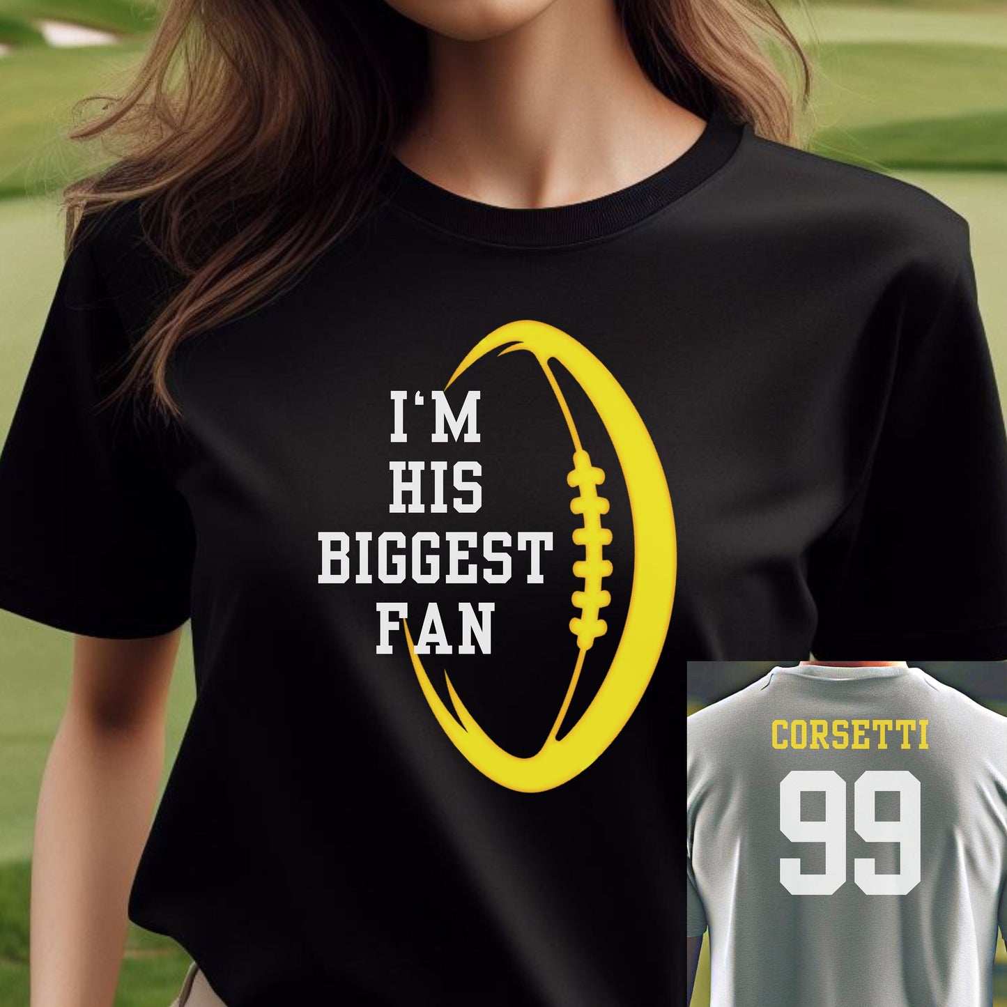 Custom Girlfriend Football Shirt, Personalized TShirt for Girlfriend, Customized Football Mom Tee, Gift for Girlfriend, Great Gift for Mom