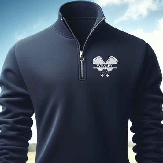 Personalized Fleece Pickleball Quarter-Zip, Quarter Zip Pullover Sweater, Custom Pickleball Gift, Gift for Husband, Pickleball Gift for Men