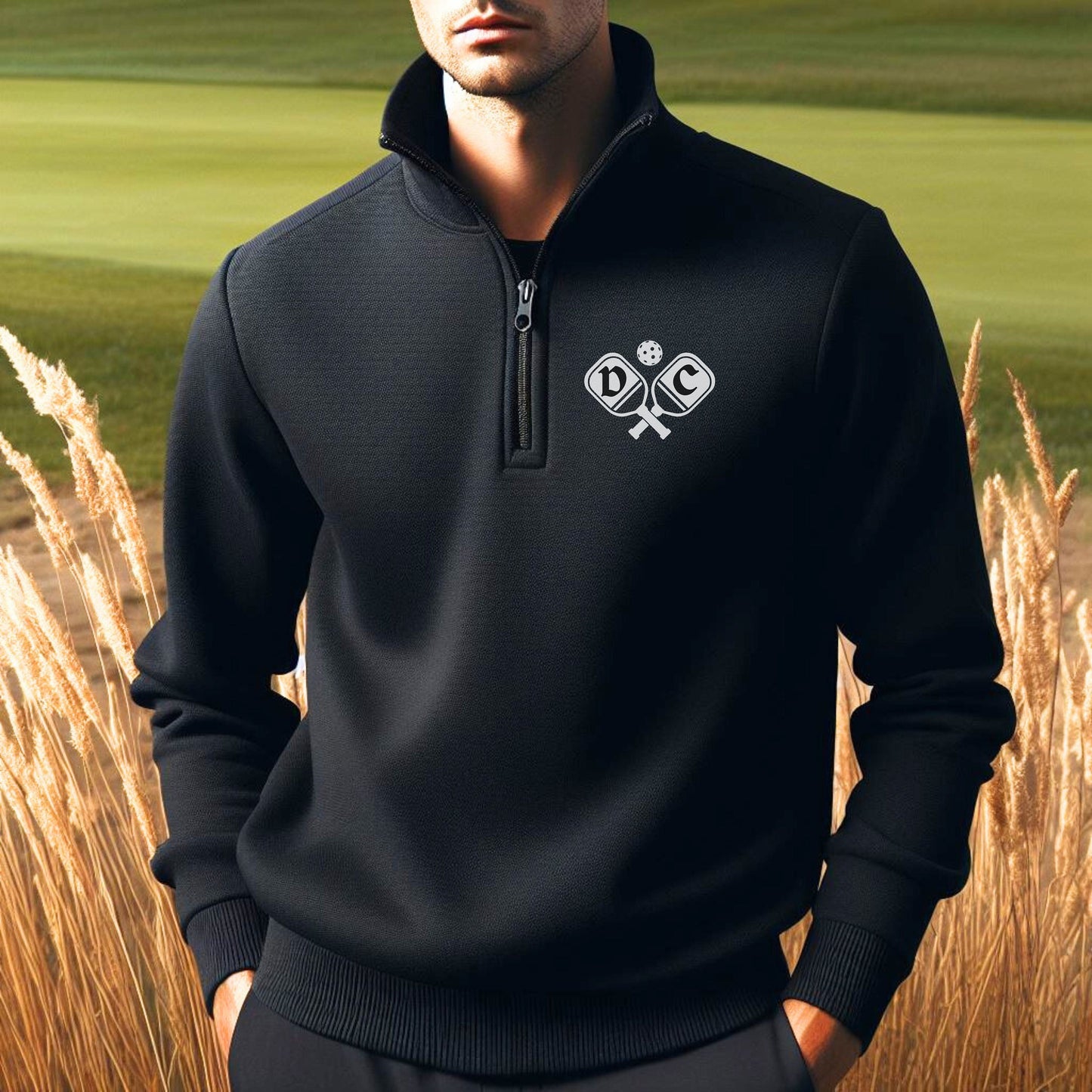 Personalized Fleece Pickleball Quarter-Zip, Quarter Zip Pullover Sweater, Custom Pickleball Gift, Gift for Husband, Pickleball Gift for Men