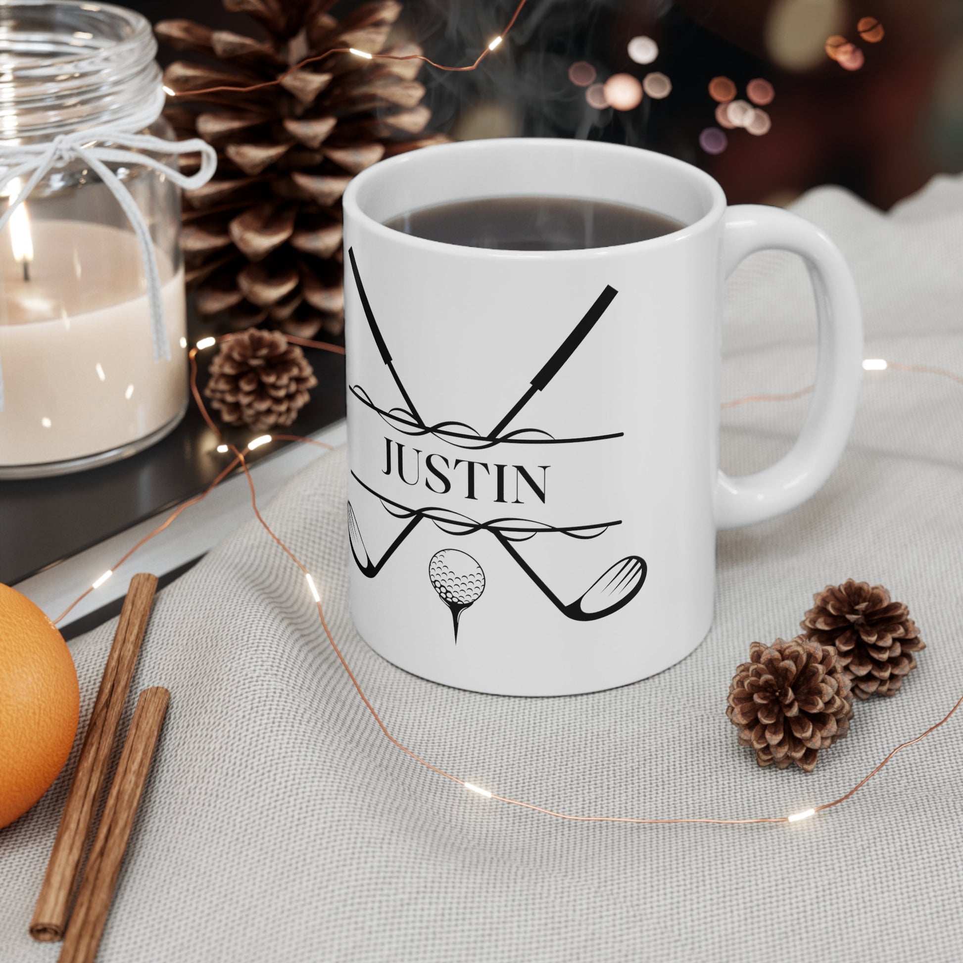 Custom Golf Coffee Mug, Customized Golf Coffee Cup, Personalized Golf Cup, Ceramic Mug for Golfer, Golf Gift for Men, Golf Christmas Gift