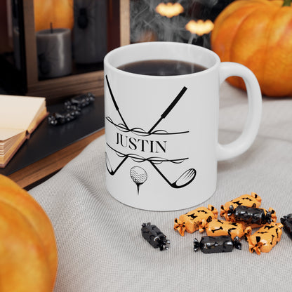 Custom Golf Coffee Mug, Customized Golf Coffee Cup, Personalized Golf Cup, Ceramic Mug for Golfer, Golf Gift for Men, Golf Christmas Gift