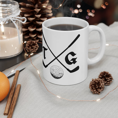 Custom Golf Coffee Mug, Customized Golf Coffee Cup, Personalized Golf Cup, Ceramic Mug for Golfer, Golf Gift for Men, Golf Christmas Gift