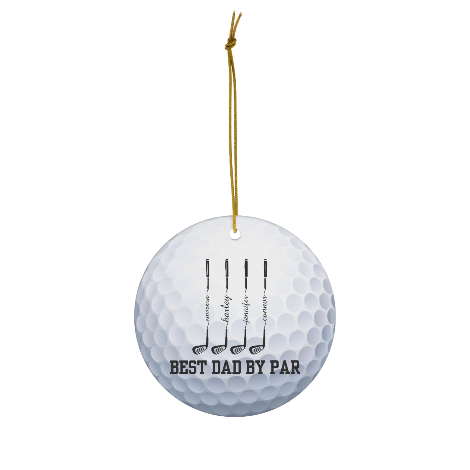 Custom Golf Ball Christmas Ornament, Ceramic Xmas Ornament for Golfer, Personalized Gift for Golf Lover, Gift for Husband, Gift for Dad