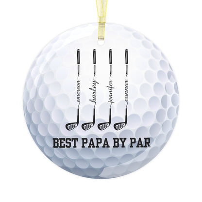 Custom Golf Ball Christmas Ornament, Glass Xmas Ornament for Golfer, Personalized Gift for Golf Lover, Gift for Husband, Gift for Papa