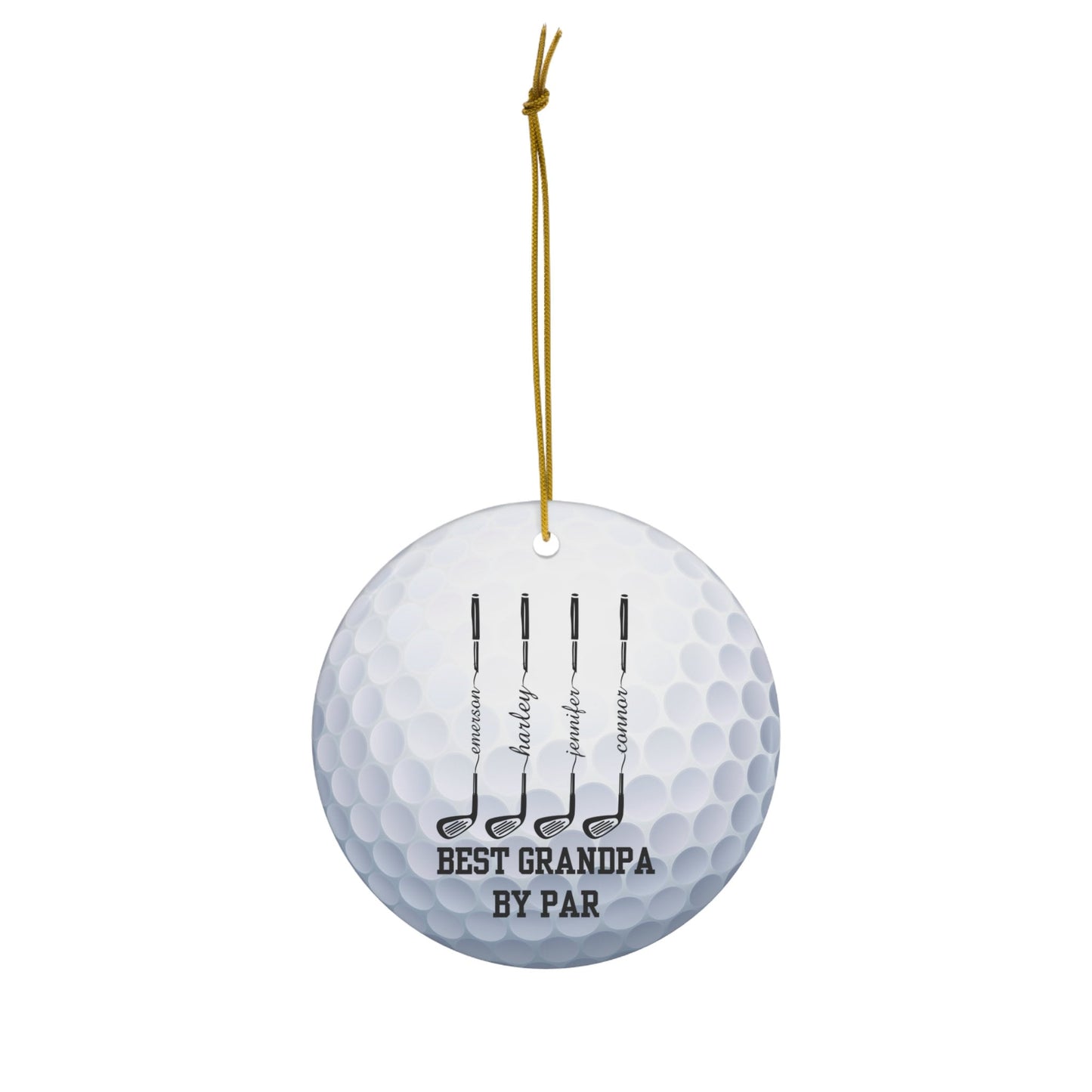 Custom Golf Ball Christmas Ornament, Ceramic Xmas Ornament for Golfer, Personalized Gift for Golf Lover, Gift for Grandpa, Gift for Dad