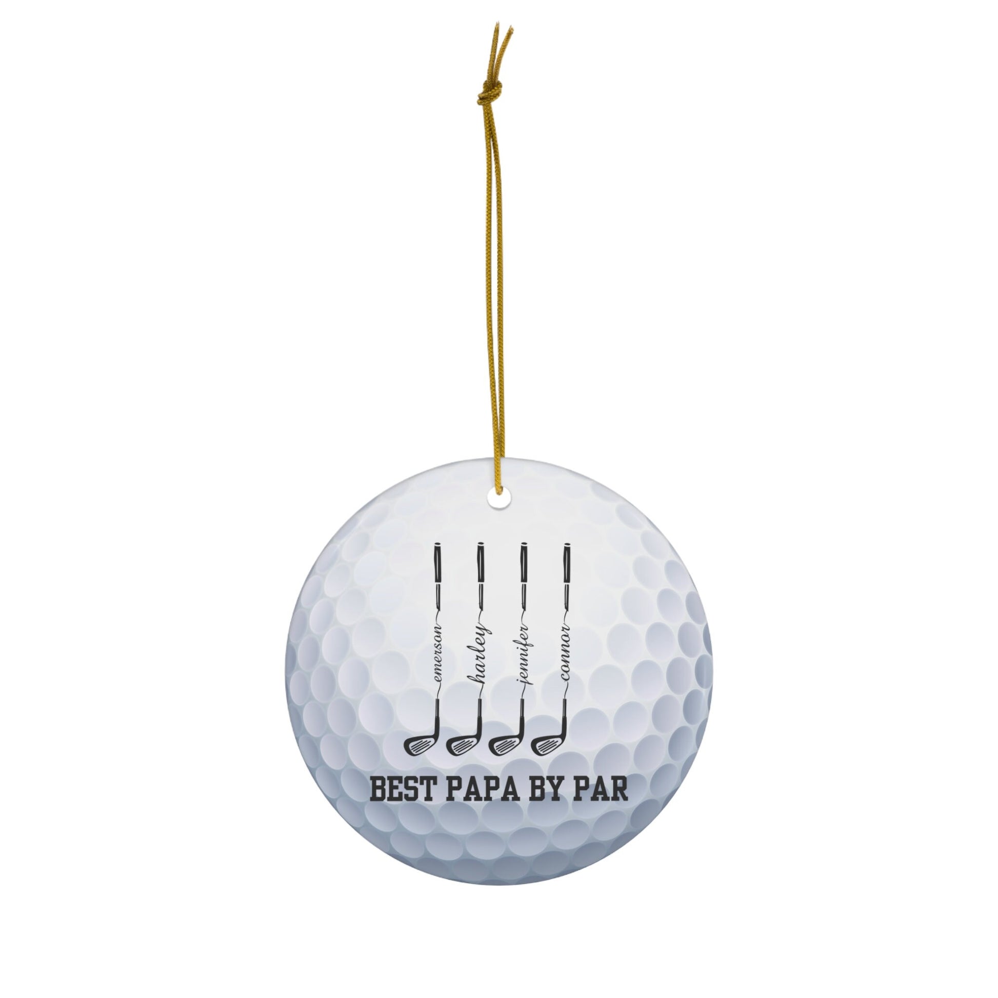 Custom Golf Ball Christmas Ornament, Ceramic Xmas Ornament for Golfer, Personalized Gift for Golf Lover, Perfect Gift for Papa, Gift for Dad