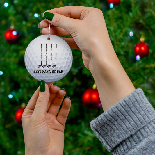 Custom Golf Ball Christmas Ornament, Ceramic Xmas Ornament for Golfer, Personalized Gift for Golf Lover, Perfect Gift for Papa, Gift for Dad