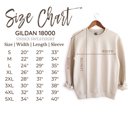 the size chart for a sweatshirt with measurements