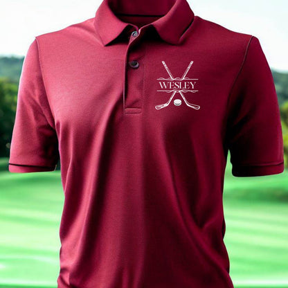 Custom Monogrammed Hockey Polo, Personalized Hockey Polo, Customized Polo for Hockey Player, Gift for Dad, Father, Hockey Gift for Men