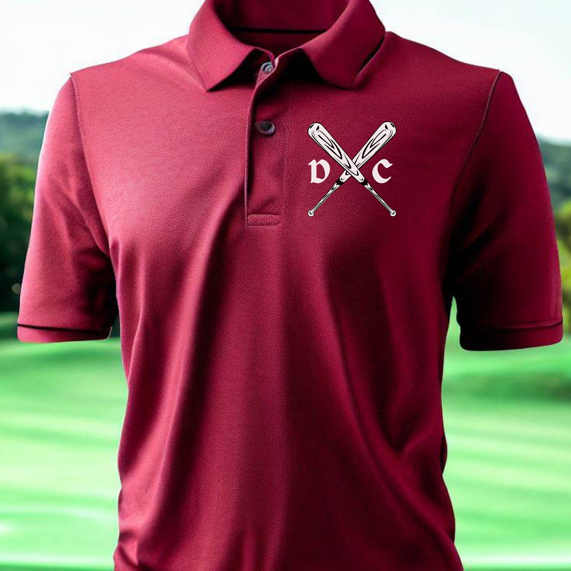 Custom Monogrammed Baseball Polo, Personalized Baseball Polo, Customized Polo for Baseball Player, Gift for Dad, Father, Hockey Gift for Men