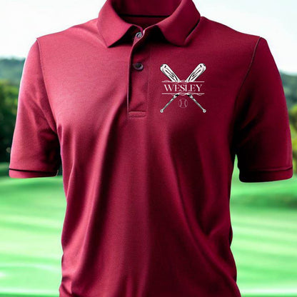 Custom Monogrammed Baseball Polo, Personalized Baseball Polo, Customized Polo for Baseball Player, Gift for Dad, Father, Hockey Gift for Men