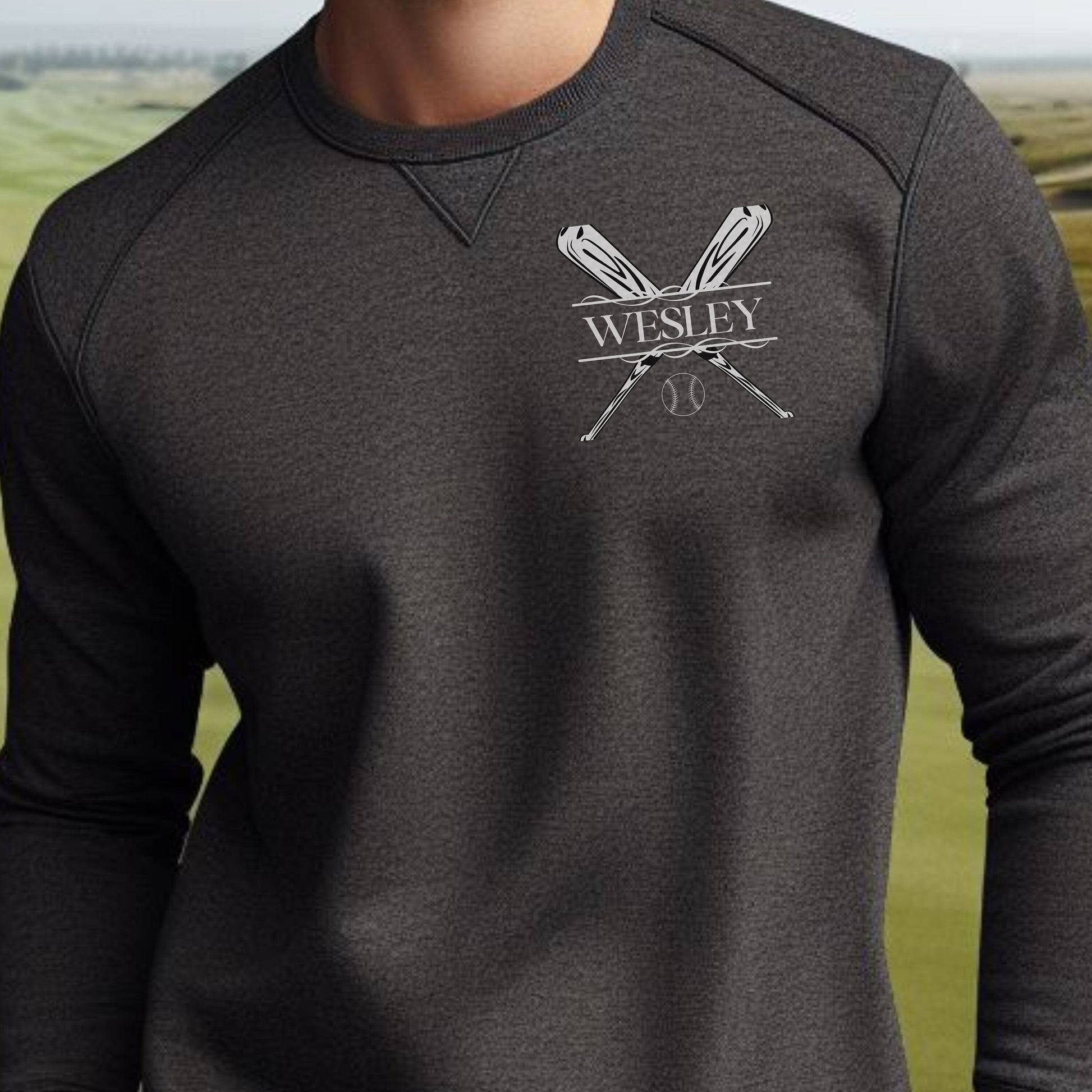 Custom Baseball Sweatshirt, Personalized Baseball Sweater, Sport Pullover Sweatshirt, Baseball Gift for Men, Gift for Dad, Gift for Husband