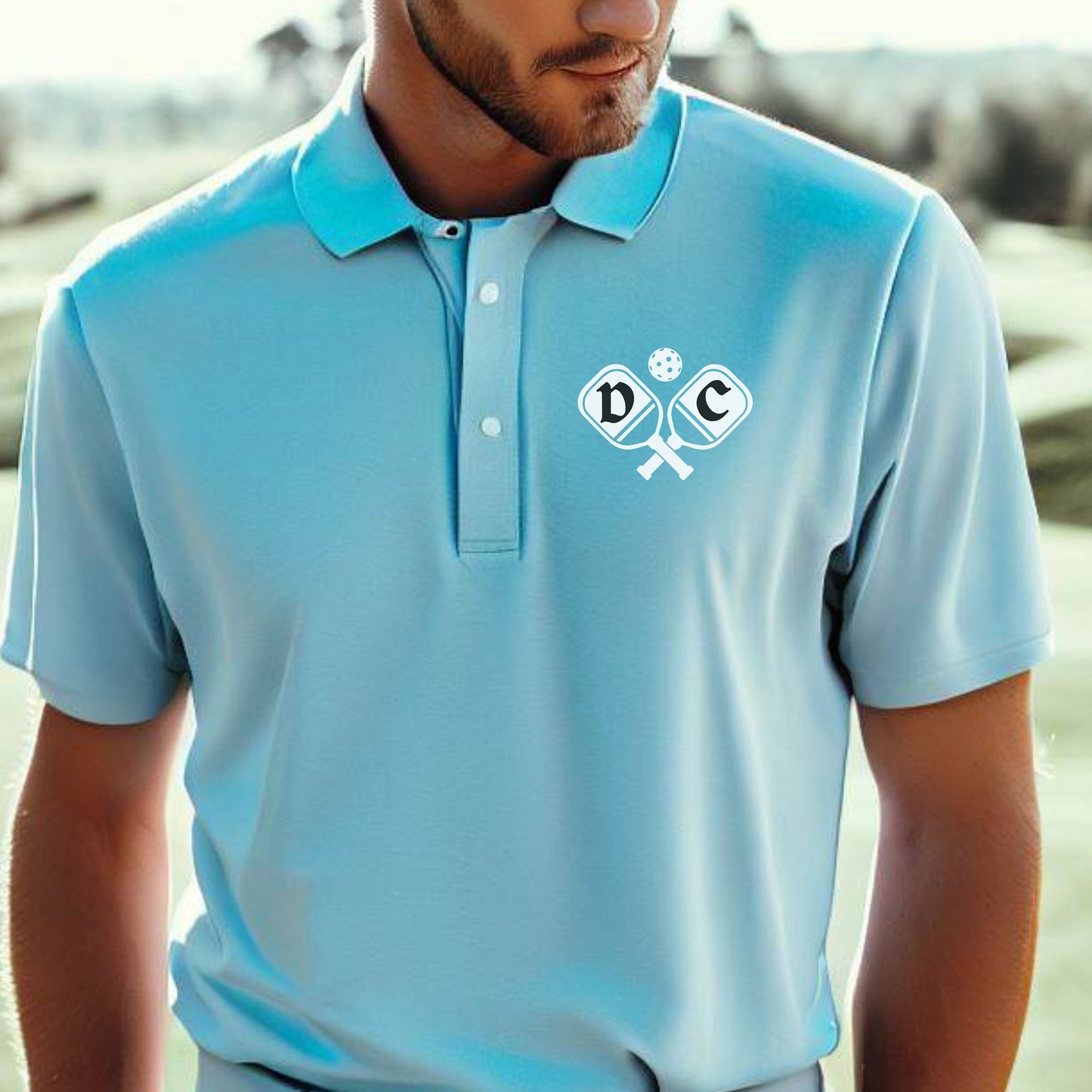 Custom Monogrammed Pickleball Polo, Personalized Pickleball Polo, Customized Polo for Pickleball, Great Gift for Dad, Father, Pickle Ball