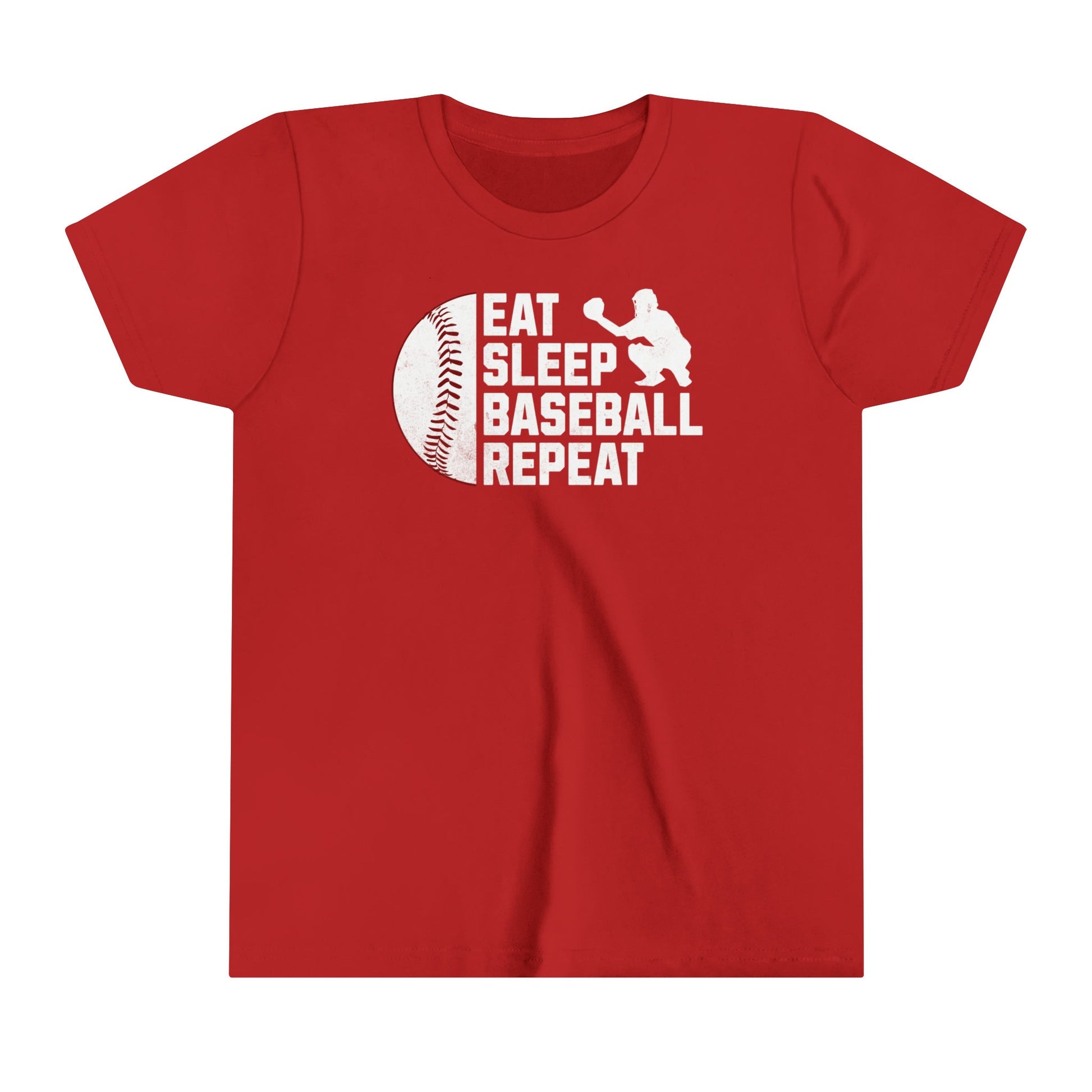 Youth Baseball T-shirt, Eat Sleep Baseball Repeat, Shirt for Baseball Lover, Tshirt Gift for Kid, Great Gift for Son, Baseball Player Gift