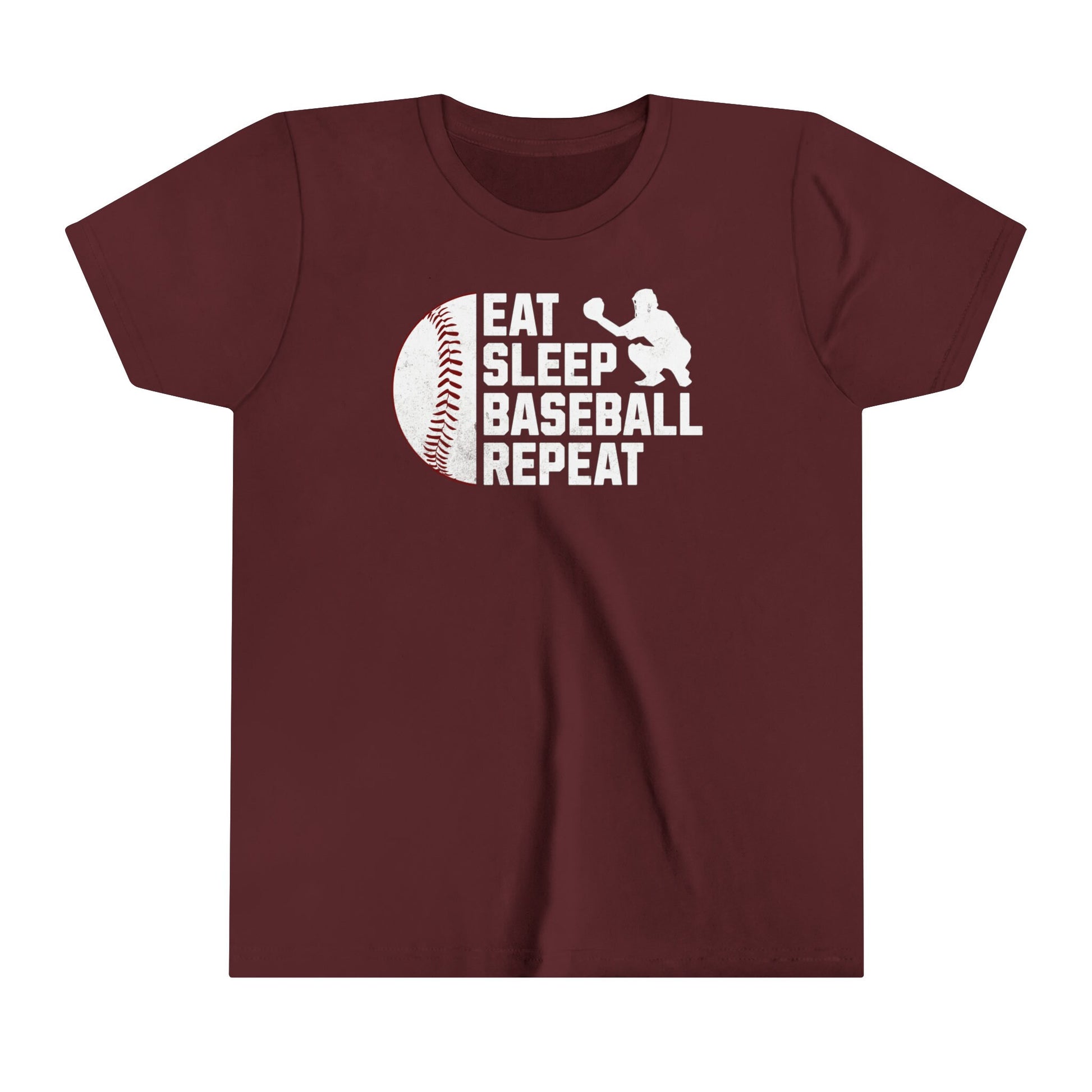 Youth Baseball T-shirt, Eat Sleep Baseball Repeat, Shirt for Baseball Lover, Tshirt Gift for Kid, Great Gift for Son, Baseball Player Gift