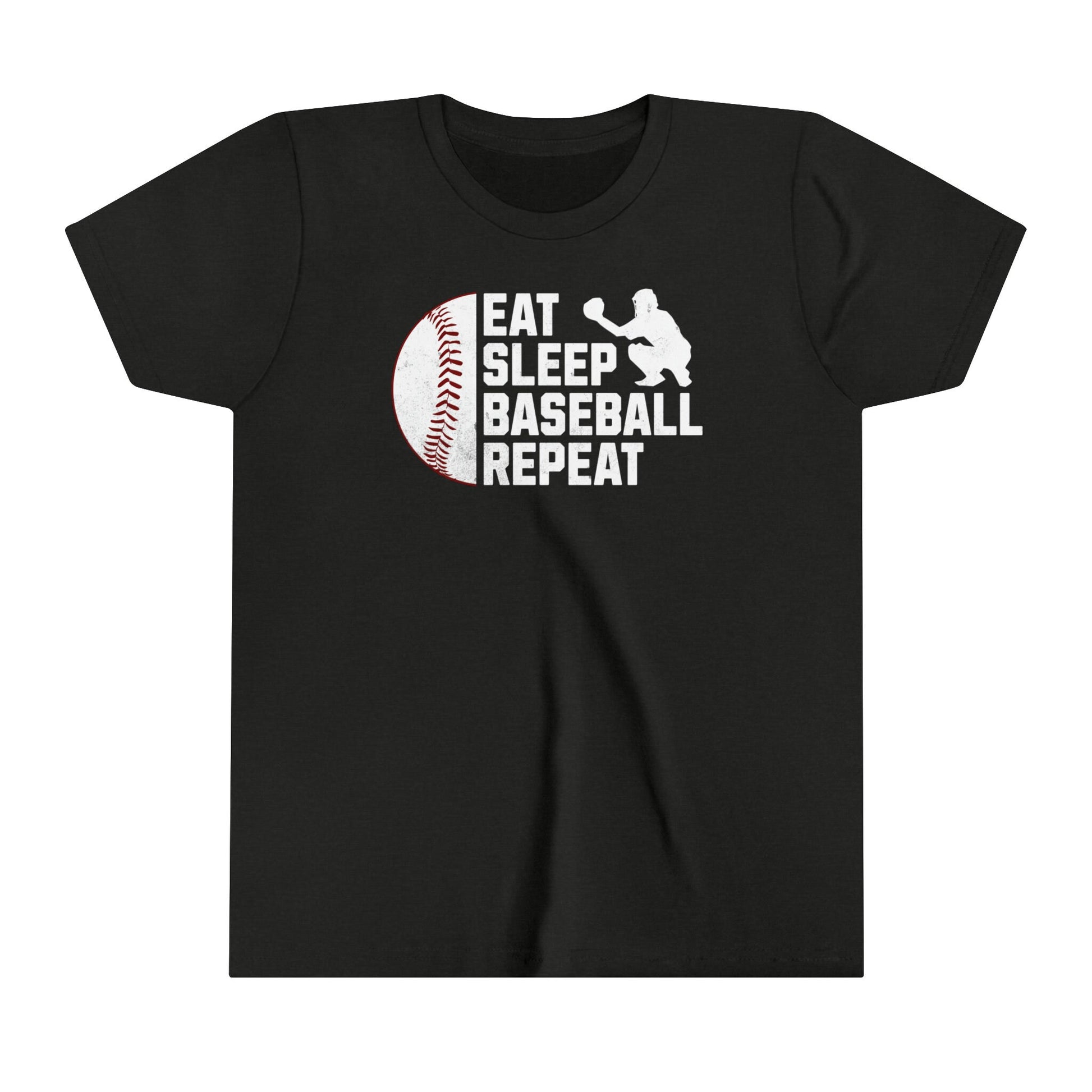 Youth Baseball T-shirt, Eat Sleep Baseball Repeat, Shirt for Baseball Lover, Tshirt Gift for Kid, Great Gift for Son, Baseball Player Gift