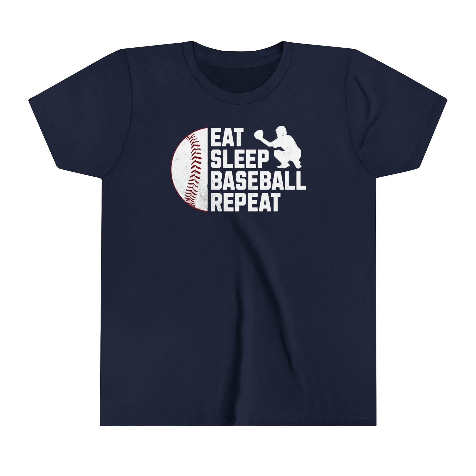 Youth Baseball T-shirt, Eat Sleep Baseball Repeat, Shirt for Baseball Lover, Tshirt Gift for Kid, Great Gift for Son, Baseball Player Gift