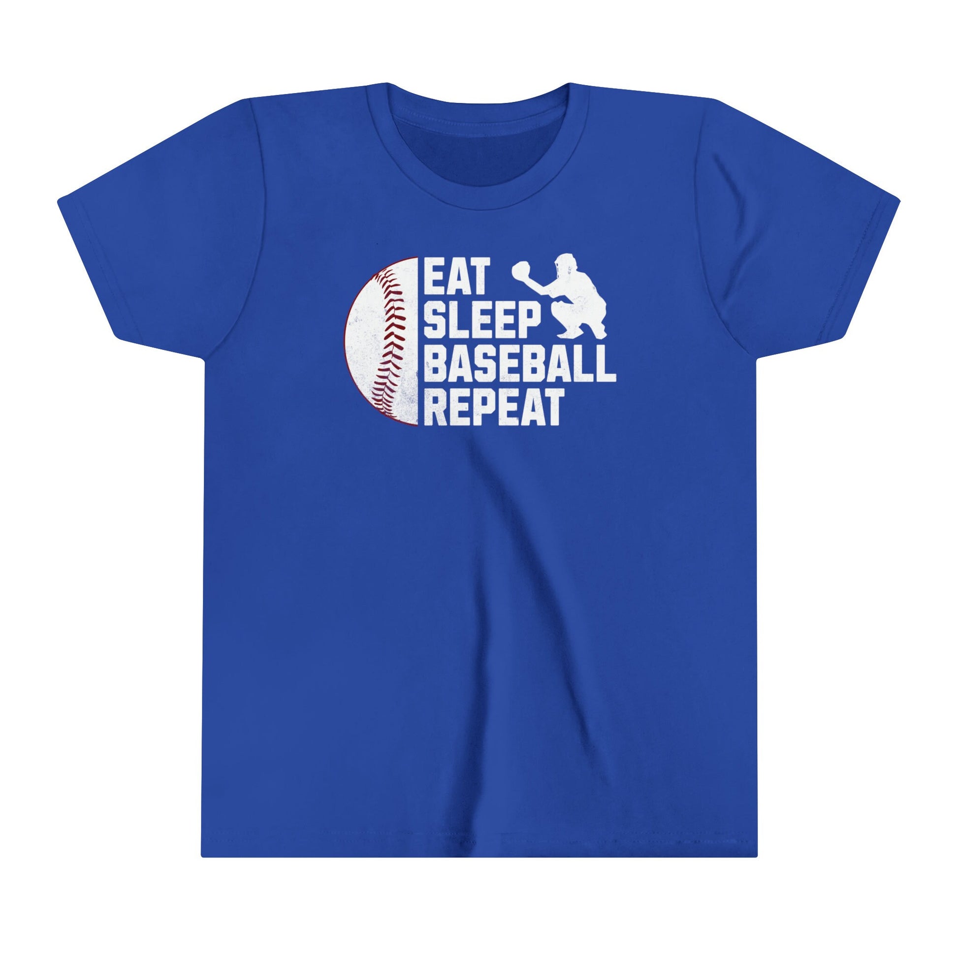 Youth Baseball T-shirt, Eat Sleep Baseball Repeat, Shirt for Baseball Lover, Tshirt Gift for Kid, Great Gift for Son, Baseball Player Gift
