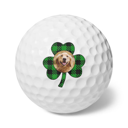 St. Patrick's Day Golf Balls, Irish Golf Gift, Custom Dog Golf Balls, Shamrock Gift for Husband, Gift for Boyfriend, Men's Clover Golf Gift