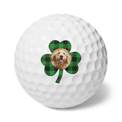 St. Patrick's Day Golf Balls, Irish Golf Gift, Custom Dog Golf Balls, Shamrock Gift for Husband, Gift for Boyfriend, Men's Clover Golf Gift