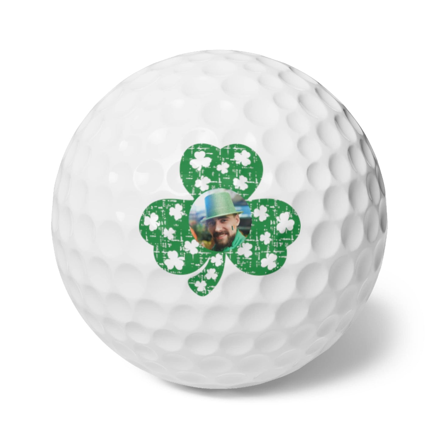 St. Patrick's Day Golf Balls, Irish Golf Gift, Custom Photo Golf Balls, Shamrock Gift for Husband, Gift for Dad, Men's Clover Golf Gift